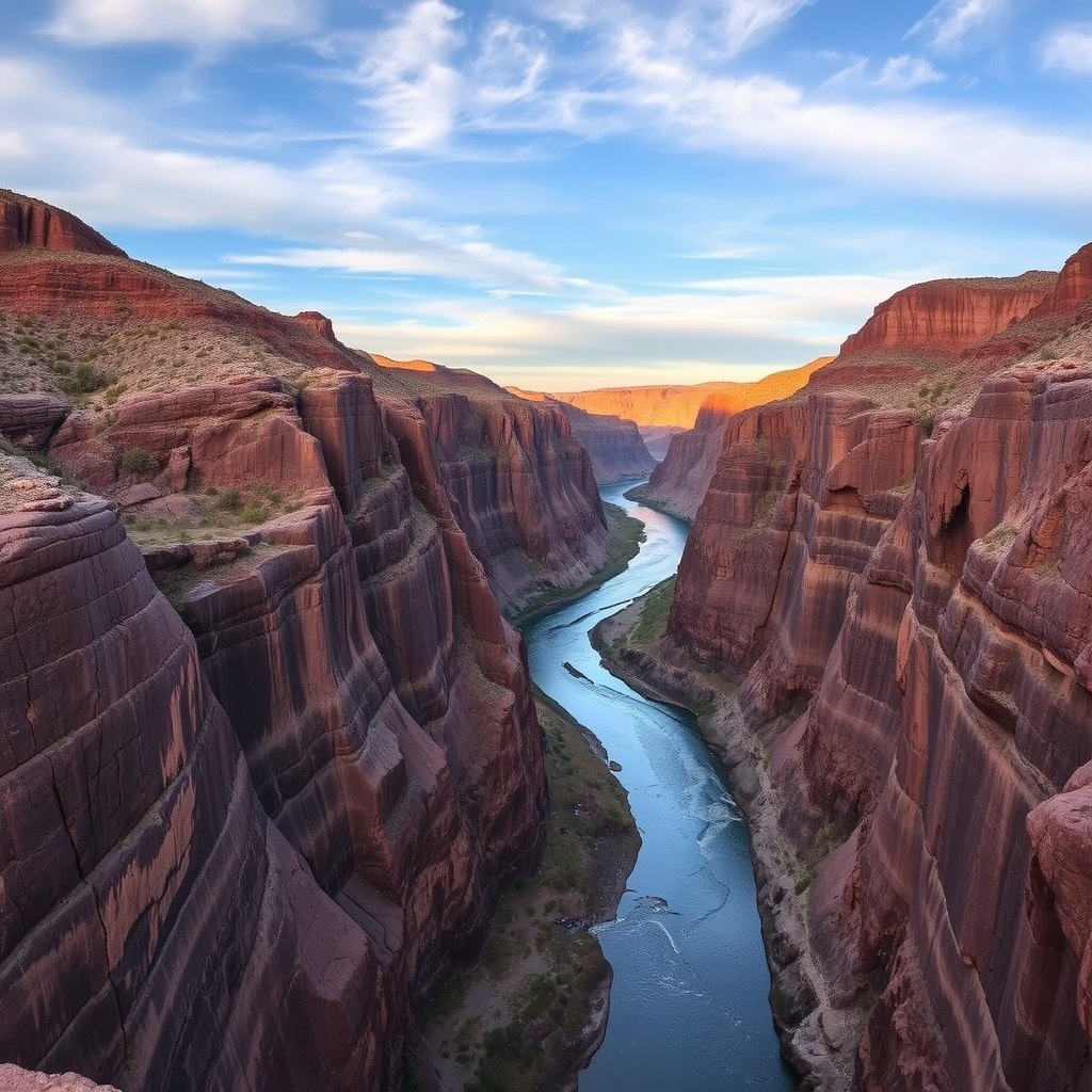 The Snake River Canyon near Twin Falls, Idaho, at golden hour